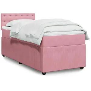 vidaXL Sommier à lattes de lit et matelas Rose 80x200 cm Velours pas cher