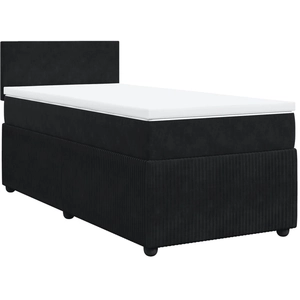 vidaXL Sommier à lattes de lit et matelas Noir 80x200 cm Velours pas cher