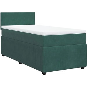 vidaXL Sommier à lattes de lit et matelas Vert foncé 80x200 cm Velours pas cher