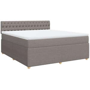 vidaXL Sommier à lattes de lit avec matelas Taupe 180x200 cm Tissu pas cher