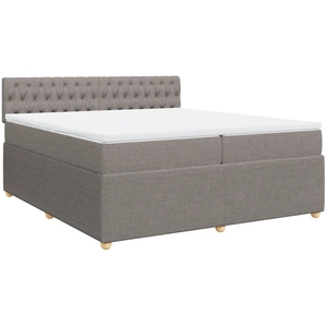 Sommier à lattes de lit avec matelas Taupe 200x200 cm Tissu Vidaxl Taupe pas cher