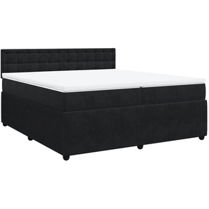 vidaXL Sommier à lattes de lit et matelas Noir 200x200 cm Velours pas cher