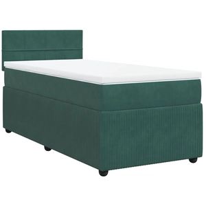 vidaXL Sommier à lattes de lit et matelas Vert foncé 200x200cm Velours pas cher