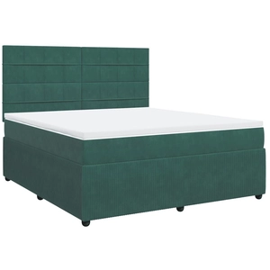 vidaXL Sommier à lattes de lit et matelas Vert foncé 180x200cm Velours pas cher