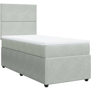 vidaXL Sommier à lattes de lit et matelas Gris clair 180x200cm Velours pas cher