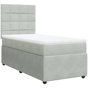 vidaXL Sommier à lattes de lit et matelas Gris clair 180x200cm Velours pas cher