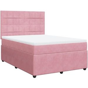 Comparateur de prix : vidaXL Sommier à lattes de lit avec matelas Rose 160x200 cm Velours