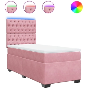 vidaXL Sommier à lattes de lit et matelas Rose 80x200 cm Velours pas cher