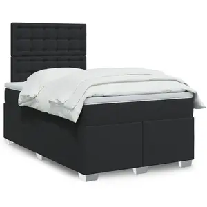 vidaXL Sommier à lattes de lit avec matelas noir 120x190 cm similicuir pas cher