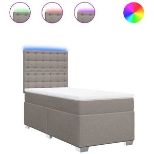 vidaXL Sommier à lattes de lit avec matelas Taupe 90x200 cm Tissu pas cher