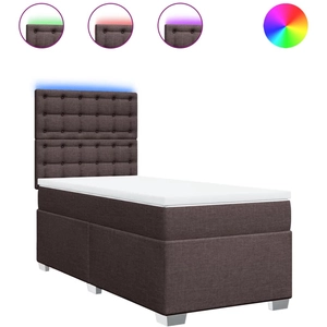 vidaXL Sommier à lattes de lit avec matelas Marron foncé 90x190 cm pas cher
