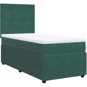 vidaXL Sommier à lattes de lit avec matelas Vert foncé 90x190 cm pas cher