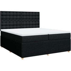 vidaXL Sommier à lattes de lit avec matelas Noir 200x200 cm Tissu pas cher