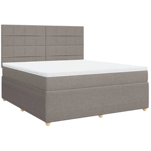 vidaXL Sommier à lattes de lit avec matelas Taupe 180x200 cm Tissu pas cher
