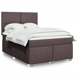 vidaXL Sommier à lattes de lit avec matelas Marron foncé 140x190 cm pas cher