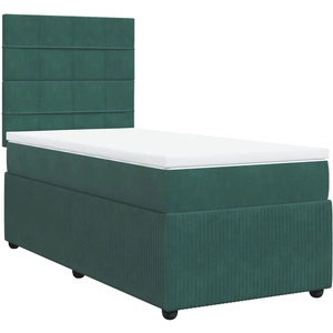 vidaXL Sommier à lattes de lit avec matelas Vert foncé 90x200 cm pas cher