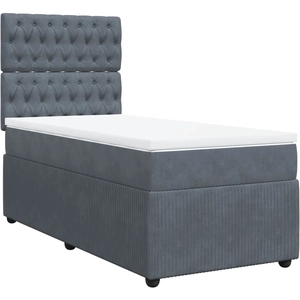 vidaXL Sommier à lattes de lit avec matelas Gris foncé 100x200 cm pas cher
