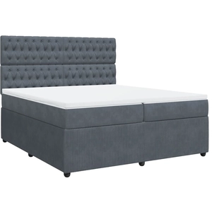 vidaXL Sommier à lattes de lit et matelas Gris foncé 200x200cm Velours pas cher