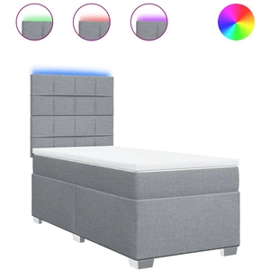 vidaXL Sommier à lattes de lit avec matelas gris clair 80x200 cm tissu pas cher