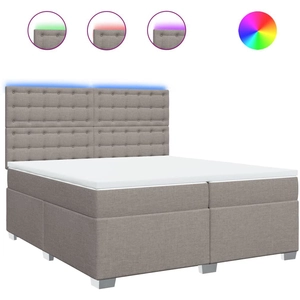 vidaXL Sommier à lattes de lit avec matelas Taupe 200x200 cm Tissu pas cher