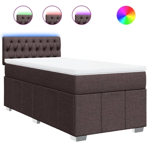 vidaXL Sommier à lattes de lit avec matelas Marron foncé 140x200 cm pas cher