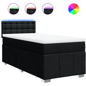 Sommier à lattes de lit avec matelas Noir 120x200 cm Tissu Vidaxl Noir pas cher