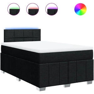 Sommier à lattes de lit avec matelas Noir 140x190 cm Tissu Vidaxl Noir pas cher