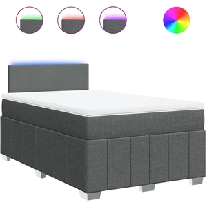 vidaXL Sommier à lattes de lit avec matelas Gris foncé 120x200cm Tissu pas cher