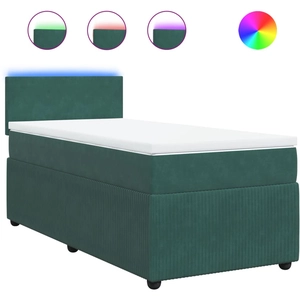 vidaXL Sommier à lattes de lit et matelas Vert foncé 140x200cm Velours pas cher