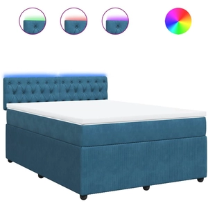 Comparateur de prix : vidaXL Sommier à lattes de lit et matelas bleu 140x190 cm velours