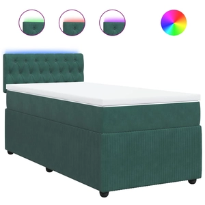 vidaXL Sommier à lattes de lit et matelas Vert foncé 160x200cm Velours pas cher