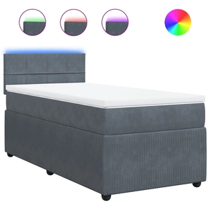 vidaXL Sommier à lattes de lit avec matelas Gris foncé 100x200 cm pas cher