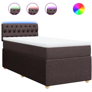 vidaXL Vidaxl Sommier À Lattes De Lit Avec Matelas Marron Foncé 90x200 Cm pas cher