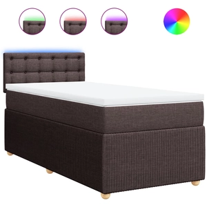 vidaXL Vidaxl Sommier À Lattes De Lit Avec Matelas Marron Foncé 90x200 Cm pas cher