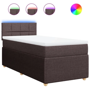 vidaXL Sommier à lattes de lit avec matelas Marron foncé 100x200 cm pas cher