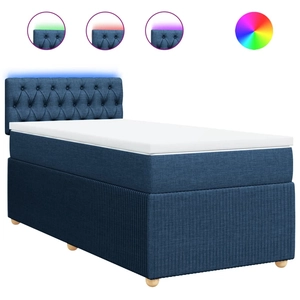 vidaXL Sommier à lattes de lit avec matelas Bleu 120x200 cm Tissu pas cher