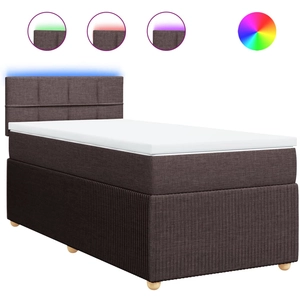 vidaXL Sommier à lattes de lit avec matelas Marron foncé 120x200 cm pas cher