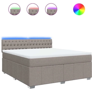 vidaXL Vidaxl Sommier À Lattes De Lit Avec Matelas Taupe 180x200 Cm Tissu pas cher