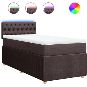 vidaXL Sommier à lattes de lit avec matelas Marron foncé 80x200 cm pas cher