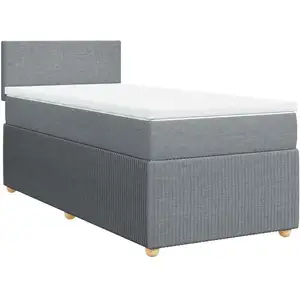 vidaXL Sommier à lattes de lit avec matelas gris clair 80x200 cm tissu pas cher