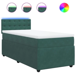 vidaXL Sommier à lattes de lit et matelas Vert foncé 80x200 cm Velours