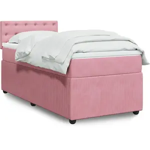 vidaXL Sommier à lattes de lit et matelas Rose 80x200 cm Velours pas cher