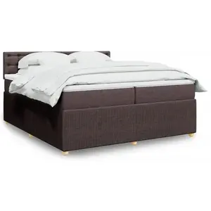 vidaXL Sommier à lattes de lit avec matelas Marron foncé 200x200 cm pas cher