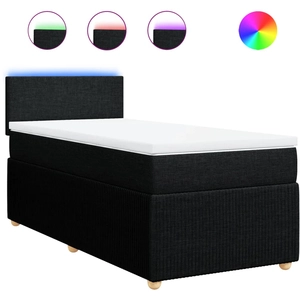 vidaXL Sommier à lattes de lit avec matelas Noir 200x200 cm Tissu