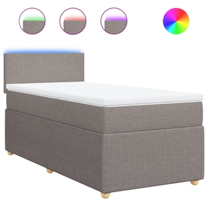 vidaXL Sommier à lattes de lit avec matelas Taupe 180x200 cm Tissu pas cher