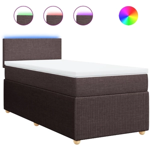 vidaXL Sommier à lattes de lit avec matelas Marron foncé 200x200 cm pas cher