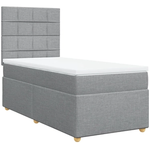 vidaXL Sommier à lattes de lit avec matelas gris clair 80x200 cm tissu pas cher