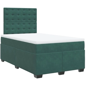 vidaXL Sommier à lattes de lit et matelas Vert foncé 200x200cm Velours pas cher