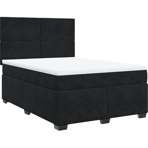vidaXL Sommier à lattes de lit et matelas Noir 160x200 cm Velours pas cher