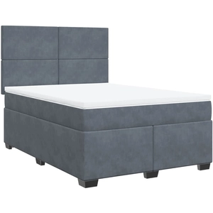 vidaXL Sommier à lattes de lit et matelas Gris foncé 160x200cm Velours pas cher